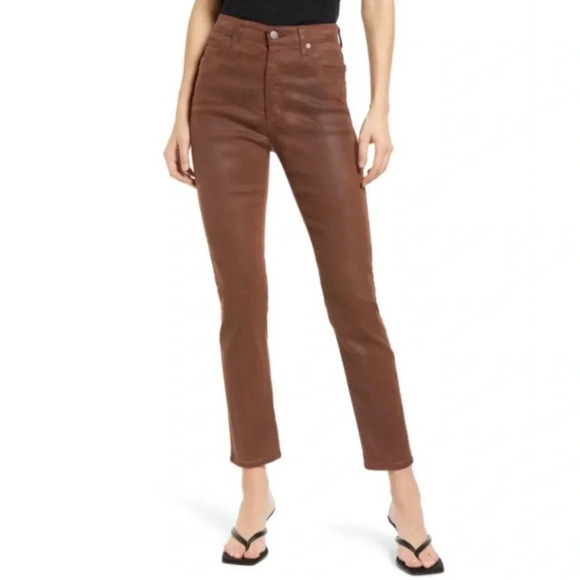 Adriano Goldschmied Alexis Coated Slim Straight Leg Jeans - Picture 1 of 11